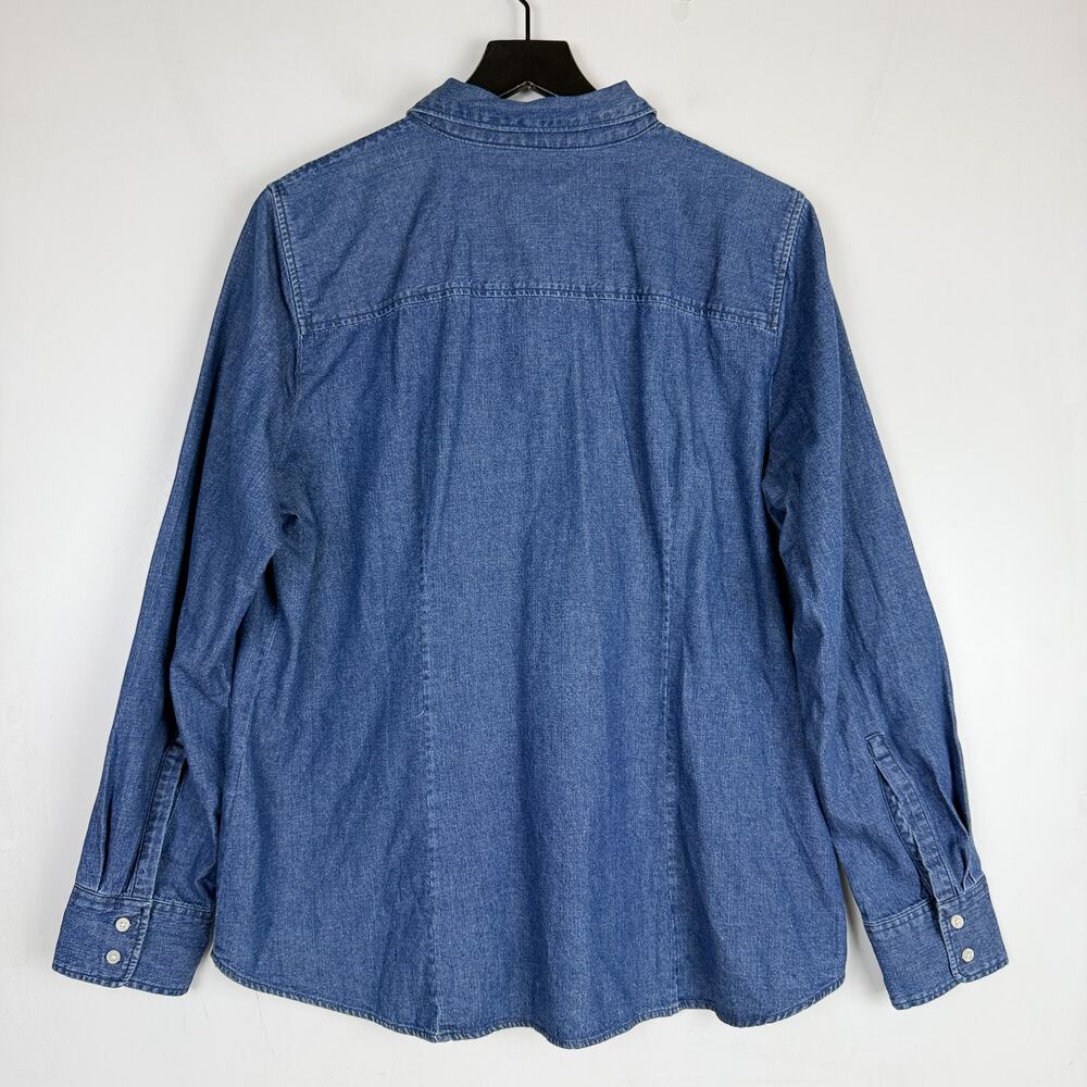 J.Crew Womens Denim Shirt Button Up Blue Signature Fit Cotton - 2XL XXL - Picture 6 of 9